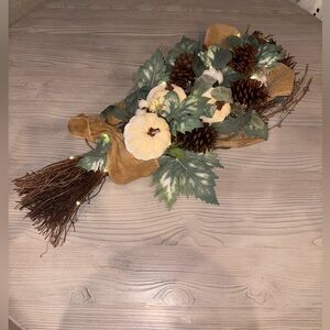 Neutral Rustic Fall Foliage Tabletop Centerpiece - includes lights